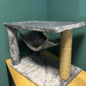 Домик для кошек арт. Гамак, (материал дерево, ДСП, Мех игрушка)
