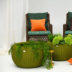 Комплект кашпо из искусственного ротанга от Malacca