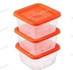 Рыжий Набор контейнеров для продуктов квадратных 0,33л, 3шт, пластик