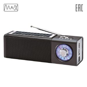 MAX MR-400 – хороший выбор для тех, кому нужна музыка за пределами дома. Компактный прибор с ёмким аккумулятором и встроенной солнечной батареей для подзарядки составит вам компанию на даче, пикнике и в любом другом месте.

​

ЧТО МОЖЕТ?


Устройство уверенно принимает частоты FM/AM/SW, и вы сможете наслаждаться любимыми радиостанциями в отличном качестве. Благодаря разъёму USB и слоту для карт памяти microSD есть возможность воспроизводить аудиофайлы с флешек и мобильных устройств. С помощью модуля Bluetooth вы можете подключить смартфон или планшет, не задействуя провода. 

​

ПРОДУМАН ДО МЕЛОЧЕЙ


Стильный и компактный приёмник с телескопической антенной для усиления сигнала легко взять с собой, ведь он весит всего 650 г. Заряжать прибор можно через USB-порт от ПК или сети 220 В.
