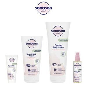 sanosan Mama — забота там, где растёт любовь

Беременность — это время удивительных перемен, которые затрагивают не только тело, но и душу. Кожа будущей мамы становится более чувствительной, требует особого внимания и бережного ухода. Именно для этого создана линейка sanosan Mama — эффективные формулы, которые сочетают безопасность, комфорт и приятные ритуалы заботы о себе.

Главные принципы линейки:

Максимальная безопасность — все продукты клинически и дерматологически протестированы, разработаны специально для чувствительной кожи беременных и полностью безопасны для мамы и малыша.

Натуральность и устойчивость — минимум 97% ингредиентов натурального происхождения (по стандарту ISO 16128), биоразлагаемые формулы без микропластика.

Никаких компромиссов в составе — продукты свободны от парабенов, силиконов, феноксиэтанола, парафинов и других критических ингредиентов.

Моменты благополучия — нежные текстуры и мягкие ароматы превращают ежедневный уход в расслабляющий ритуал, дарящий уверенность и положительные эмоции.

Ассортимент и ключевые продукты:

1. Крем от растяжек (Stretch Mark Cream)
Веганский крем с коллагеном из растительных протеинов, растительным глицерином и маслом ши.

Помогает предотвращать появление растяжек.

Доказанное увеличение упругости кожи на 13% и эластичности на 11%*.

95% тестирующих подтвердили повышение эластичности кожи*.

Быстро впитывается, обеспечивает увлажнение на 24 часа.

Содержит 99% ингредиентов натурального происхождения.
Растительный коллаген поддерживает собственные коллагеновые структуры кожи, укрепляет ткани и улучшает эластичность, что особенно важно в период активного роста живота. Глицерин глубоко увлажняет и предотвращает чувство стянутости, а масло ши с витаминами А и Е питает и защищает кожу.

2. Масло от растяжек (Stretch Mark Oil)
Веганское масло с комбинацией 4 высококачественных органических масел: виноградной косточки, кокоса, оливы и подсолнечника.

Помогает предотвращать растяжки.

100% тестирующих рекомендуют этот продукт*.

Доказанное увеличение упругости кожи на 11% и эластичности на 10%*.

Отлично впитывается, увлажняет 24 часа.

Содержит 99% ингредиентов натурального происхождения.
Масло виноградных косточек (для получения 1 литра требуется 40 кг сырья) богато витаминами Е и А и незаменимыми жирными кислотами. Кокосовое масло интенсивно питает и защищает от сухости, оливковое масло выступает как многофункциональный комплекс с более чем 1000 полезных компонентов, а подсолнечное масло с высоким содержанием линолевой кислоты дарит легкость и антиоксидантную защиту.

3. Укрепляющий лосьон для тела (Firming Body Lotion)
Веганский лосьон с гиалуроновой кислотой, растительным глицерином и пантенолом.

Для ухода и укрепления кожи всего тела во время и после беременности.

Очень легкая, быстро впитывающаяся формула.

Увлажнение на 24 часа.

Содержит 97% ингредиентов натурального происхождения.
Гиалуроновая кислота связывает влагу, придает коже упругость и видимо разглаживает её. Глицерин предотвращает стянутость, укрепляет барьерные функции, а пантенол успокаивает раздраженную кожу, способствует регенерации и защищает от пересушивания.

4. Мазь для сосков (Nipple Salve)
100% чистый натуральный ланолин фармацевтического качества.

Заботится о раздраженных и уставших сосках в период грудного вскармливания.

Не требует смывания перед кормлением — абсолютно безопасна для малыша.

Восстанавливает естественный гидролипидный баланс кожи, укрепляет защитный барьер.

Содержит 100% ингредиентов натурального происхождения.
Фармацевтический ланолин — это особо очищенный, безопасный и протестированный продукт, разрешенный для применения на слизистых и поврежденных участках кожи, что гарантирует максимальную совместимость и защиту.

sanosan Mama — это уверенность в каждом прикосновении. Линейка помогает сохранить красоту и здоровье кожи в самый важный период жизни, даря маме спокойствие, комфорт и радость материнства.