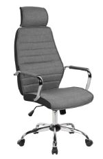 Кресло SINGLE (9341 Grey/Bl) ткань/кожзам, серый/черный 9341GR/Bk