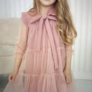 Детская платья в горошек высокого качества с перейди с завязкой