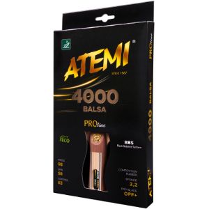 ATEMI PRO 4000 Balsa
Профессиональная ракетка для настольного тенниса класса OFF+ (Эстония)
Скорость 98 / Вращение 98 / Контроль 83
Основание: PRO blade, 5 слоев (лимба, осина, бальза), толщина 6.5 мм
Накладки: Cоmpetition rubber ACE OFF+ (ITTF), губка 2.2 мм
Ручка: анатомическая (AN) или конусная (CV)
В основании профессиональной ракетки ATEMI PRO 4000 BALSA использована бальза (сверхлегкая древесина). Сочетание слоев мягкой бальзы внутри и твердой лимбы снаружи придает ракетке уникальное чувство контроля, скорость и легкость.

Производство: NTT (Эстония)