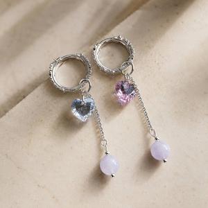 Серьги с лавандовым аметистом и кристаллами Swarovski. Нежное сияние и изысканный дизайн.