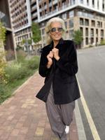 Женский пиджак оверсайз классический черный бархатный ЖА002ЧБ
