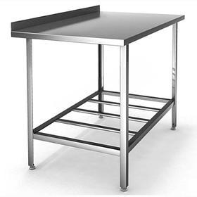 стол с решетчатой полкой  и бортом