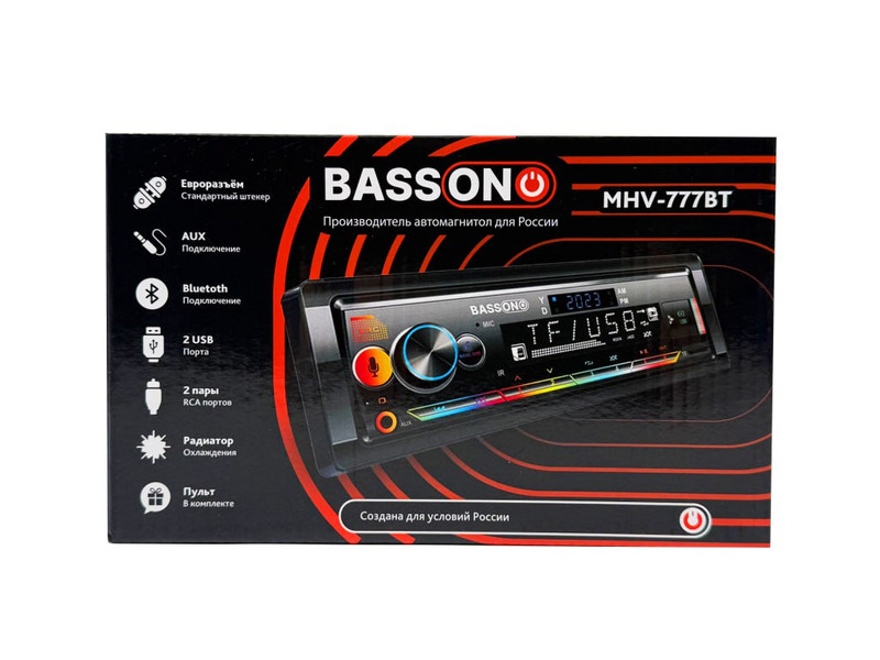 Магнитолы (1din) BASSON MVH-777BT