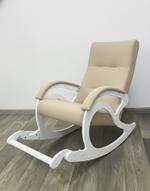 Кресло-качалка с подлокотниками, с подставкой для ног бело-бежевое S30520004