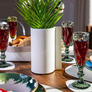 Ваза (стекло, кожа) 20 см