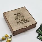 Деревянная подарочная коробка для чая, сладостей, 4 секции с откидной крышкой КР-020