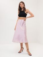 Шелковая юбка трапеция ANNA Collection цвет сиреневый 15996544
