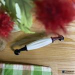 Ручка мебельная белая 818HW-128 black+white ceramic