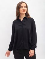 Рубашка женская Свиристели Черная из плотной вискозы