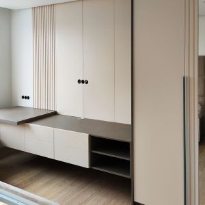 Подставка под телевизор + шкаф. Фасады крашенный мдф, Лдсп Smart, фурнитура Blum