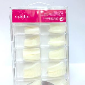 Edelle, типсы для наращивания ногтей с контактной зоной Натуральные (100шт), Корея