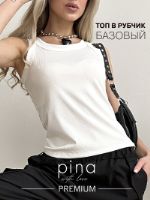 Топ базовый белый удлиненный в рубчик TOP-RUB-LONG-WHT