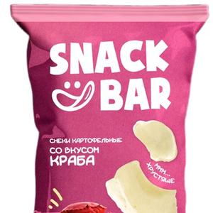 Снеки картоф."SNACK BAR"(краб)70г
код товара 2213504