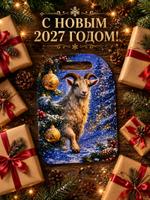 Новогодняя разделочная доска с символом года Козы 2027