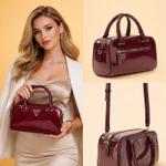 Лаковая мини-сумка в оттенке Burgundy