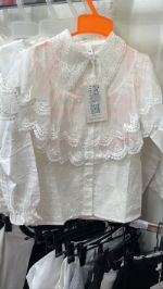 Кружевная белая блузка