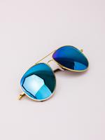 Солнцезащитные очки Рей Бен Авиатор Зеркальные Синее Золото