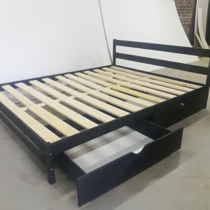 Кровать двуспальная с ящиками, покрытие масло цвет венге