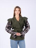 Рубашка женская комбо вельвет хлопок Fasone