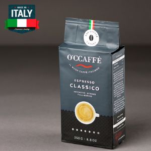 O&#39;CCAFFE молотый кофе CLASSICO 250г. Смесь: 30% Arabica / 70% Robusta.