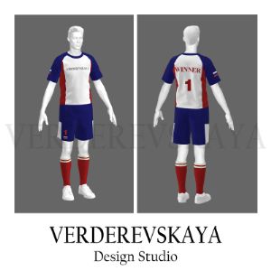 Моделирование и дизайн спортивной (футбольной) формы одежды на заказ,  3D визуализация