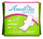 Женские ультратонкие гигиенические прокладки Amallika Нормал (2 капельки), 16шт AHD-16