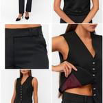 Брюки зауженные MYLENE из 100% итальянской шерсти черного цвета