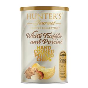 Картофельные чипсы ручной обжарки Hunter&#39;s Gourmet со вкусом &#34;Белый Трюфель и Белые Грибы &#34; 150гр банка