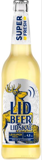 Пиво светлое Лидское LID SUPER FRESH LAGER 4,5% 0,45л ст/бут