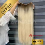 U-Part Wig Hair Extension Straight Nasa Hair Ombre Color 0080