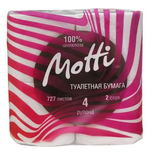 Т/бумага в рул. MOTTI 2-сл, 20м, белая, 4рул/уп 17г/м.кв.(102014-Ц)