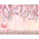 Фотообои бумажные бесшовные Verol "Фламинго в розовых джунглях" ширина 200 см высота 155 см плотность 115 г/м 3-БФО_04062