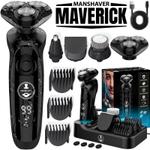 Электробритва мужская Manecode MAVERICK комплект 7 в 1 с насадкой-триммером для бороды, усов, носа и Manecode manshaverkitfull manshaverkitfull