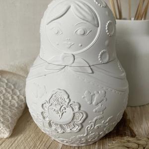 Шкатулка подсвечник Матрешка с цветком