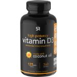 Sports Research, Витамин D3 с кокосовым маслом, (5000 МЕ), 360 капсул kupi-vit