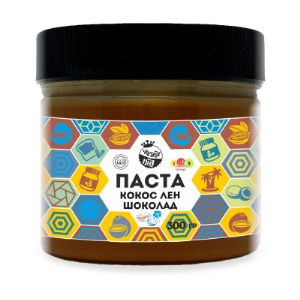 Паста из натуральной мякоти кокоса, льна , какао и стевии.