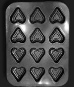 RA-6034 Форма металлическая для выпечки "Сердце" 12 ячеек RA-6034