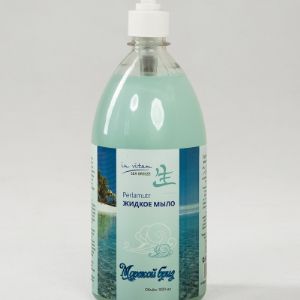 Увлажняющее жидкое мыло с антибактериальным эффектом, двухкомпонентное, перламутровое, емкостью 1 литр, с дозатором многоразового использования: «Морской бриз»