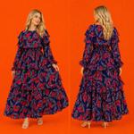 Хлопковое макси-платье Crimson Garden Couture