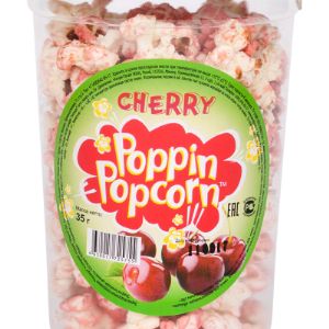 ПопКорн &#34;Poppin Popcorn&#34; в вишневой глазури 35г/12 шт в упаковке, Срок реализации 6 мес.