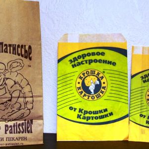 Упаковка для пищевых продуктов  с V-образным дном(фальцем):
бумажные пакеты для бутербродов, горячей выпечки, кондитерских изделий, 
хот-догов, попкорна, кур-гриль, картофеля фри