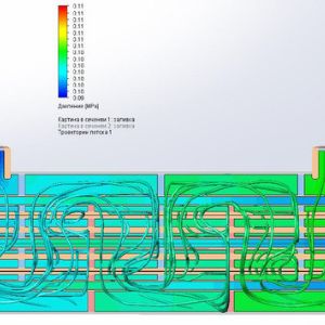 Результаты моделирования кожухотрубного теплообменника и итераций в SolidWorksPro