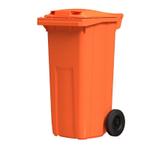 Мусорный контейнер 120 л оранжевый 2-колёсный (д. 200 мм) с оранжевой крышкой NEW 00000064340