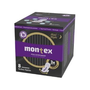 Montex Maxi night ночные супер впитывающие Специально разработанные боковые крылья обеспечивают полную защиту