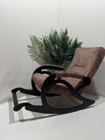 Кресло-качалка с подставкой для ног и подлокотниками черно-коричневое Skreslokachalkapodnozkorchern